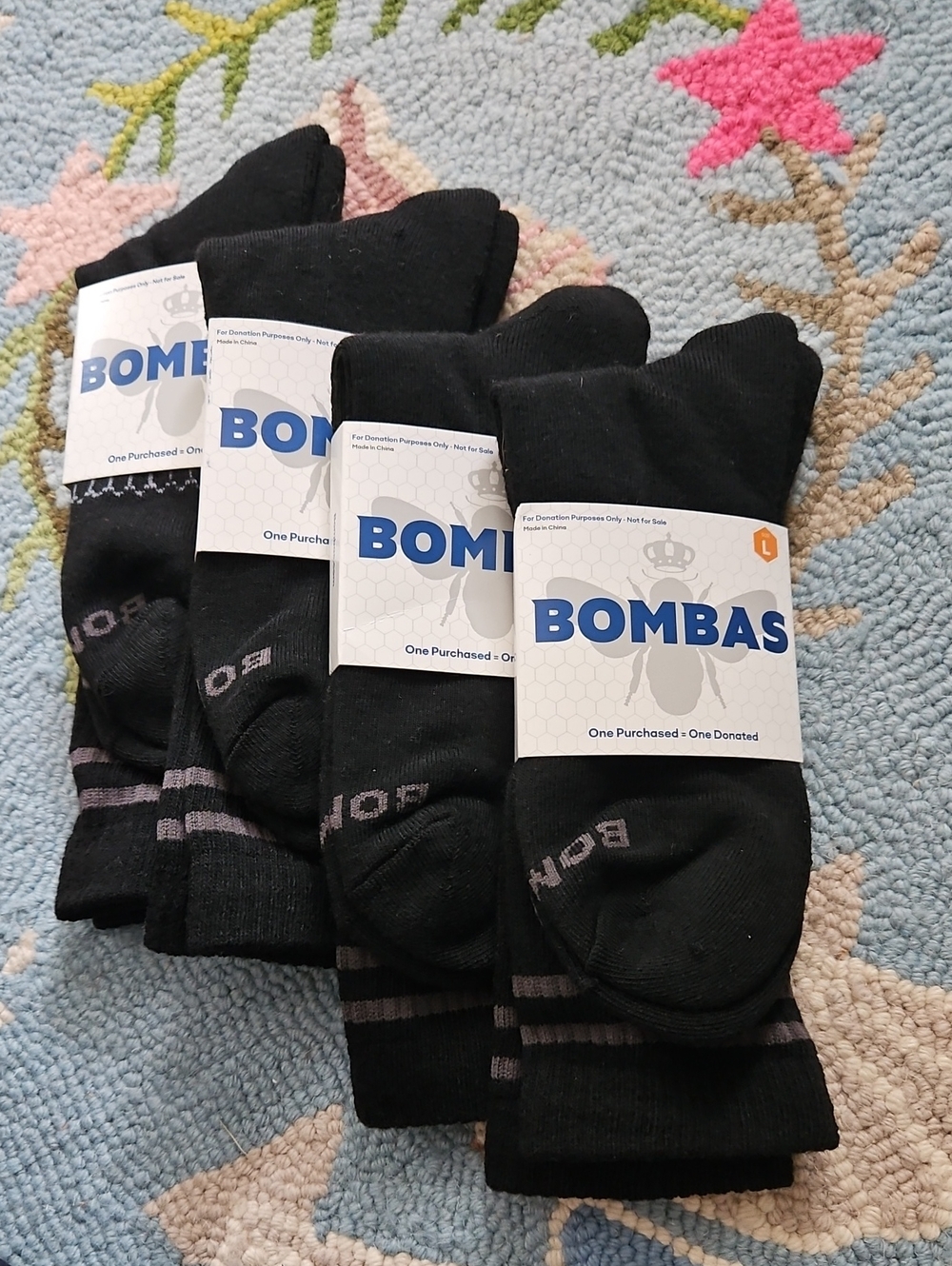 Bombas Men's Black Low-Cut Athletic Socks - 4 Pack